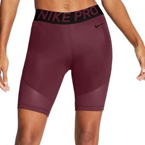 Maroon Nike Pro Biker Shorts